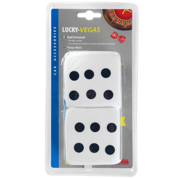 Ornament Parbriz Zaruri Lampa Lucky Vegas Fuzzy Dices White LAM37652